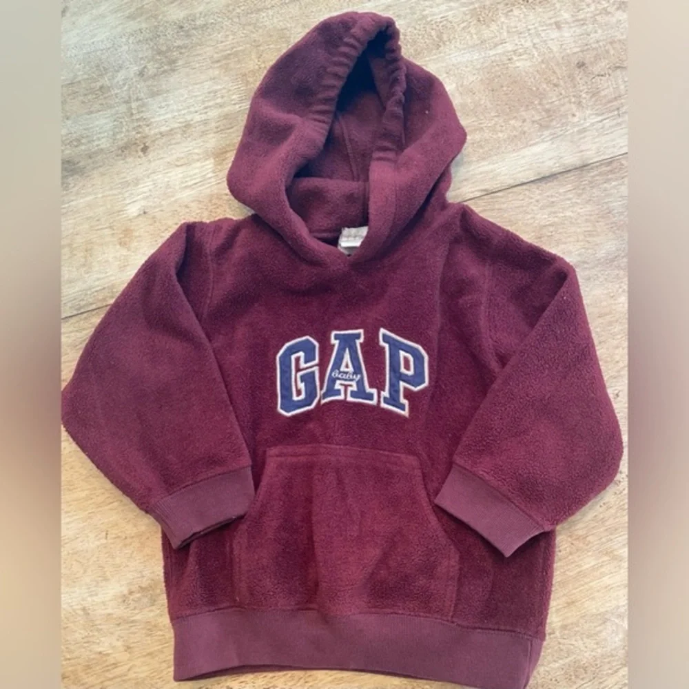 Vintage Baby Gap‎ 3xl 30-36 Month Maroon Graphic 100% Polyester Hoodie